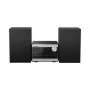 Panasonic SC-PM272EG-S Mikro Hi-Fi sistema su CD, Bluetooth, DAB/DAB+ radiju, USB ir AUX – sidabrinė (20 W RMS)