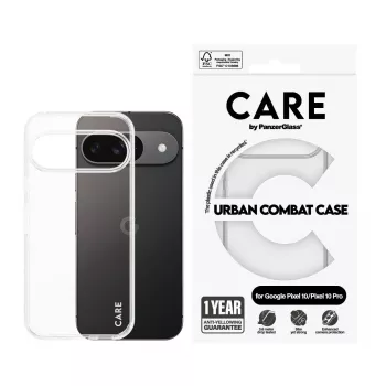 PanzerGlass CARE by Flagship Case Transparent Urban Combat with Clear Frame for Google Pixel 8 Pro