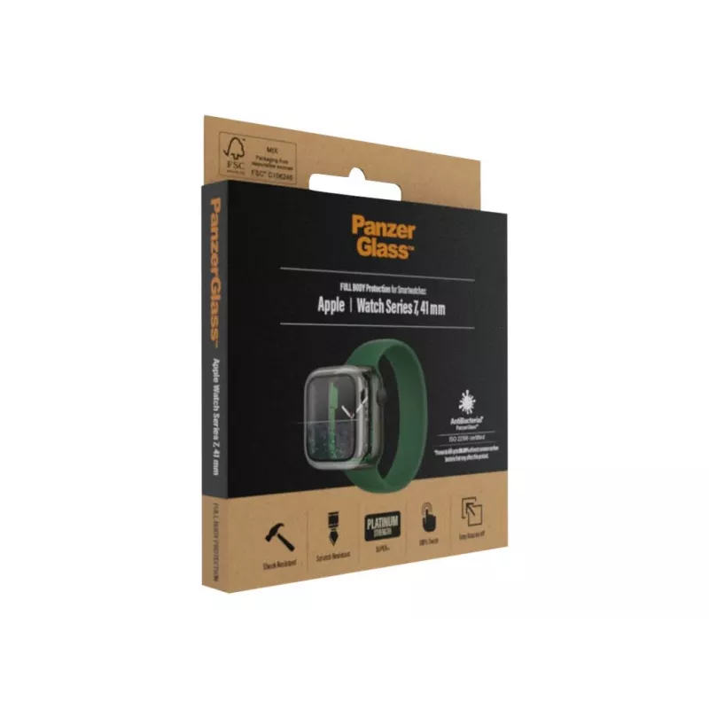PanzerGlass Full Body Protector, skirtas Apple Watch Series 7/8/9 41mm – Skaidrus 9H grūdinto stiklo apsauginis dangtelis