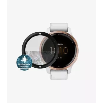PanzerGlass ekrano apsauginis stikliukas, skirtas Garmin Venu 2s / Vivoactive 4s – juodas, 9H grūdintas stiklas