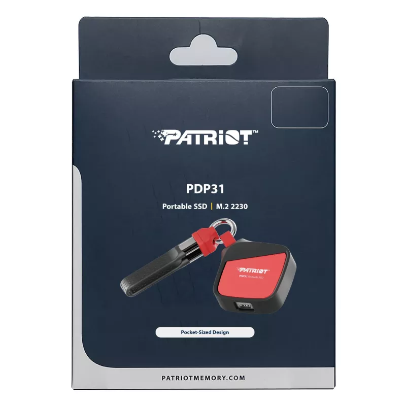 PATRIOT PDP31 nešiojamasis SSD 500GB M.2 2230 NVMe USB 3.2 Gen 2 Type-C juodas