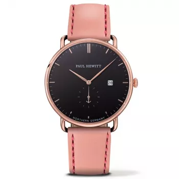 PAUL HEWITT Grand Atlantic Line Vyriškas Laikrodis PHTGARB24M 42mm Juodas Ciferblatas Odinis Dirželis