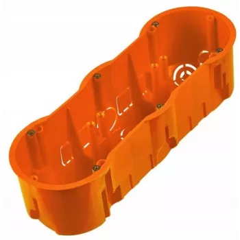 PAWBOL A.0043WPG Gili triguba 60mm įmontuojama elektros dėžutė su varžtais, Balta