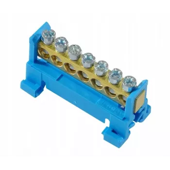 PAWBOL E.4023 žemos profilio gnybtų juosta, 7 poliai, mėlyna, 4 mm², 24 A, 450 V