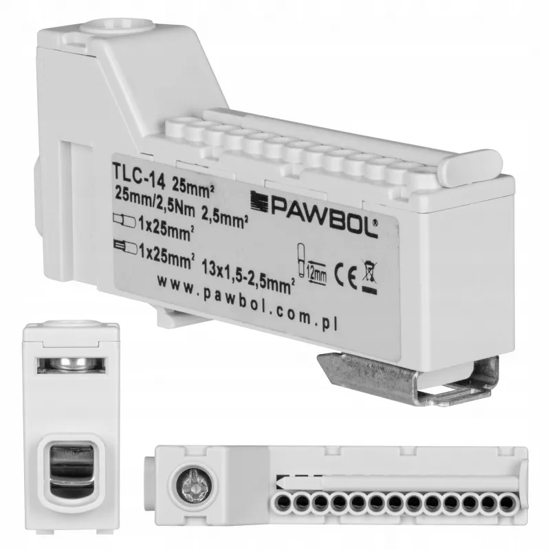 PAWBOL Bekontaktė Gnygtų Juosta LZB E.4136SZ Pilka (12 polių, 450V, 24A)
