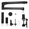 PCBuilder CAST STEADY mikrofonų stovas - stalinis spaustukas, žirklinis stovas, plienas, 1,5 kg apkrova, 750 mm siekimas, 360° sukimasis, paslėptas kabelių valdymas, juoda