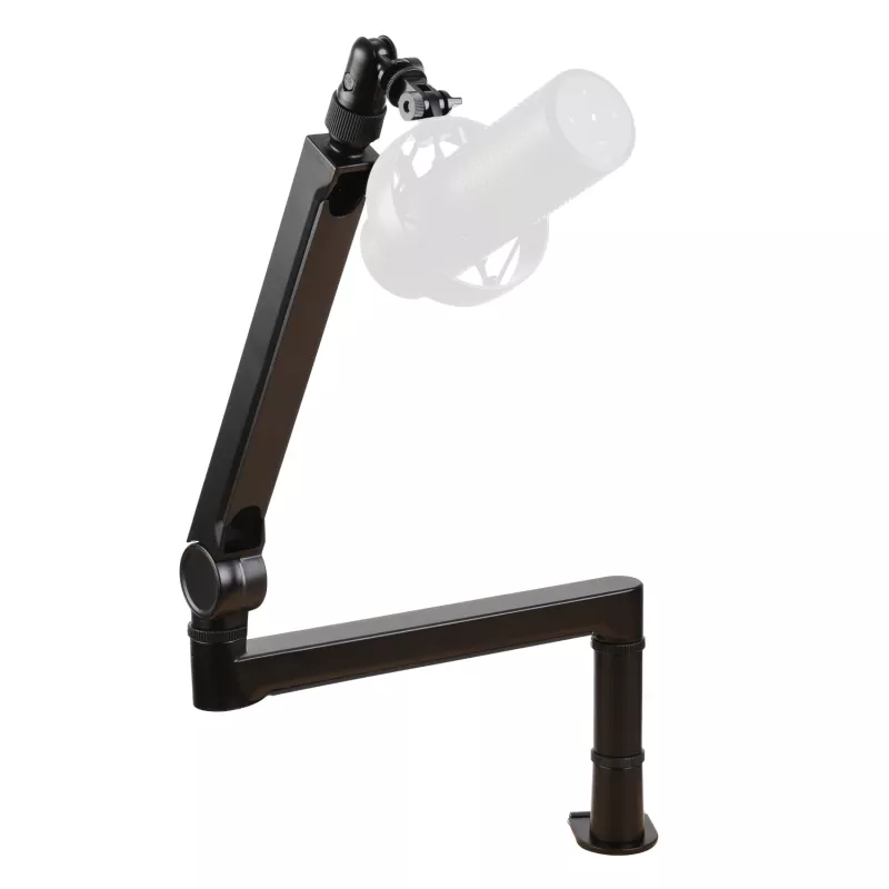 PCBuilder CAST STEADY mikrofonų stovas - stalinis spaustukas, žirklinis stovas, plienas, 1,5 kg apkrova, 750 mm siekimas, 360° sukimasis, paslėptas kabelių valdymas, juoda