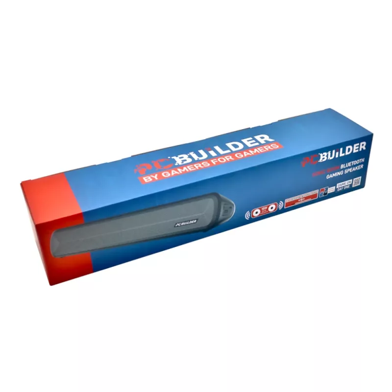 PCBuilder SONIC BOOM Bluetooth žaidimų garsiakalbis | 10W RGB garso juosta su mažu vėlavimu