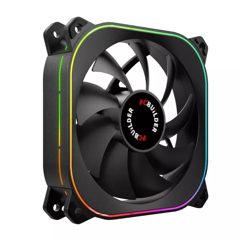 PCBuilder TORNADO CHILL ARGB 120 mm ventiliatorių rinkinys - 3 vnt., adresuojamas RGB, PWM, hidraulinis guolis, 65 CFM, 6 prievadų hub