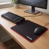 PCBuilder TRACK Small pelė kilimėlis – audinio paviršius, susiūti kraštai, neslystanti guminė bazė, 3 mm storio, juodas