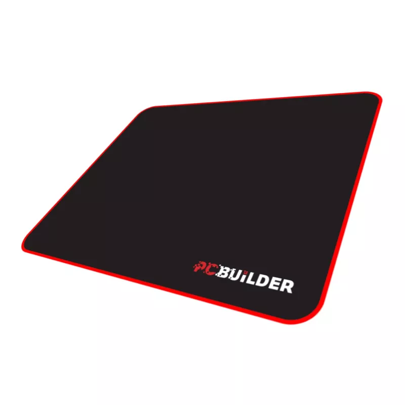 PCBuilder TRACK Small pelė kilimėlis – audinio paviršius, susiūti kraštai, neslystanti guminė bazė, 3 mm storio, juodas