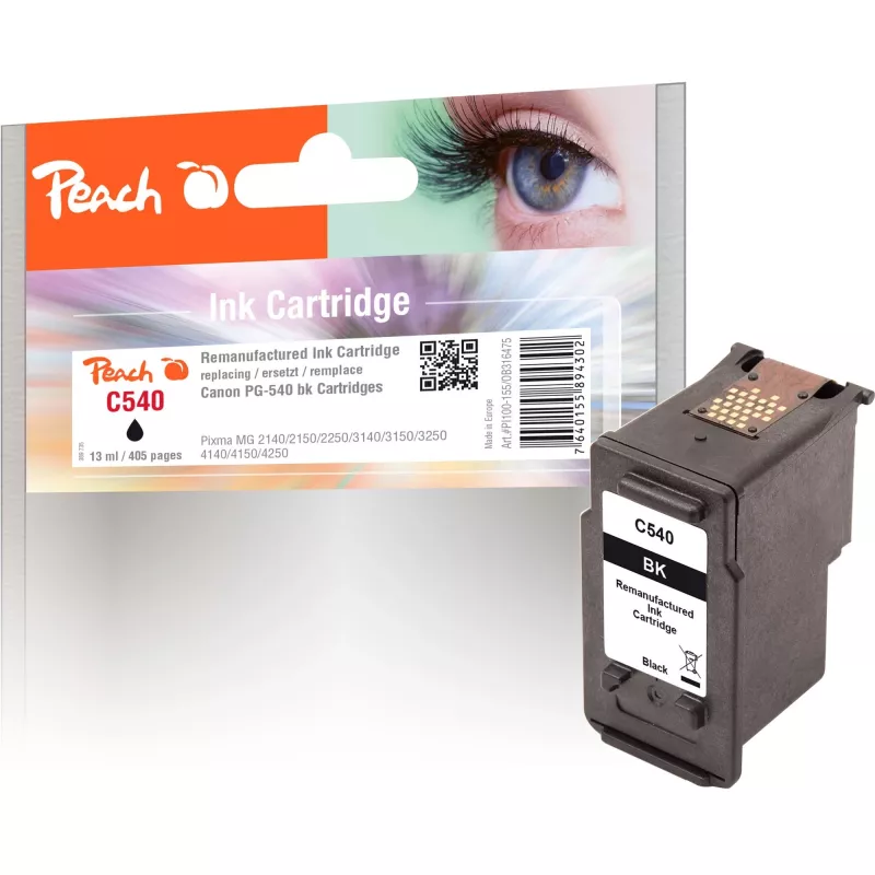 PEACH rašalo kasetė juoda PI100-155 (suderinama su Canon PG-540)