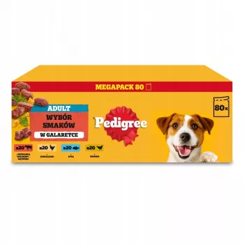 Pedigree Selection of Flavours with Vegetables in Jelly Šlapias Šunų Maistas 80x100g