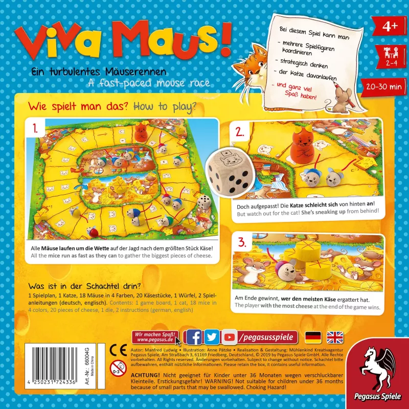 Pegasus Spiele Viva Maus! Kortų žaidimas