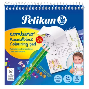Pelikan 811231 Spalvinimo rinkinys, 15 puslapių, berniukams/mergaitėms, įskaitant spalvotus pieštukus