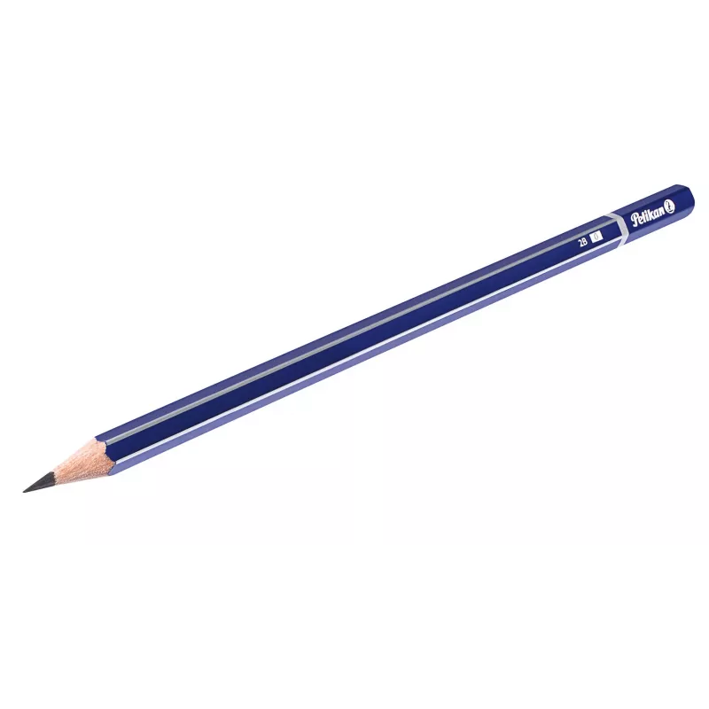 Pelikan 978783 2B šešiakampis grafito pieštukas, mėlynas, FSC sertifikuota mediena, Vokietija, lizdinė pakuotė