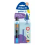 Pelikan griffix® plunksnakotis kairiarankiams - Neon Black - mėlyni rašalai - kasetinė sistema - plastikinis korpusas - nerūdijančio plieno plunksna - kairiarankiams (820356)