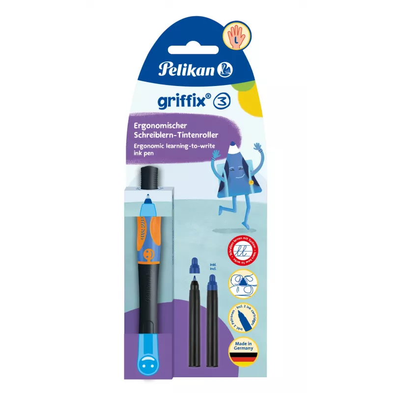 Pelikan griffix Neon Black kairiarankiams flomasteris - rožinis 821018