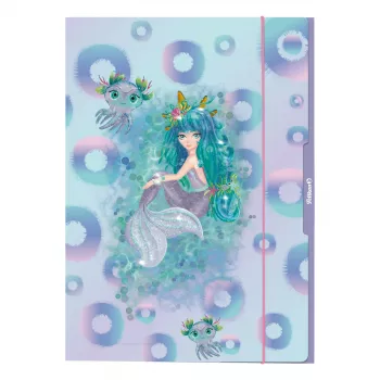 Pelikan Mermaid Drawing Folder DIN A3, tvirtas kartonas su blizgančiu blizgučių efektu, 1 vnt. 300004008
