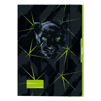 Pelikan Panther piešimo aplankas DIN A3, tvirtas kartonas, UV blizgus, juodas su panteros grafika, 1 vnt. 300004010