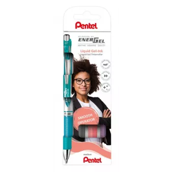 Pentel 4 EnerGel BL77 Gel Pen Set Turquoise Grey Pink Purple 0,35 mm