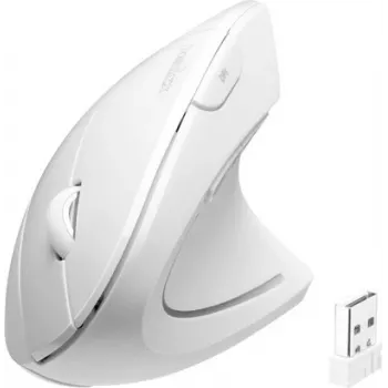 Perixx PERIMICE-713 belaidė ergonominė vertikali pelė, balta, 6 mygtukai, reguliuojamas 1000/1500/2000 DPI, 2.4 GHz, dešiniarankė 11937