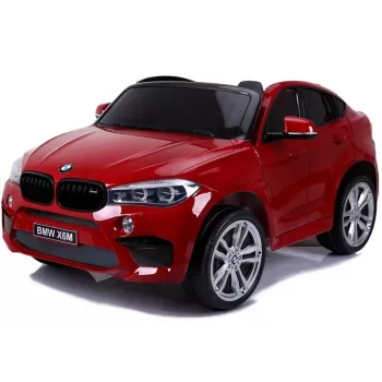 PETMEX baterijomis varomas automobilis New BMW X6M SUV LED šviesos MP3 raudonas lakuotas