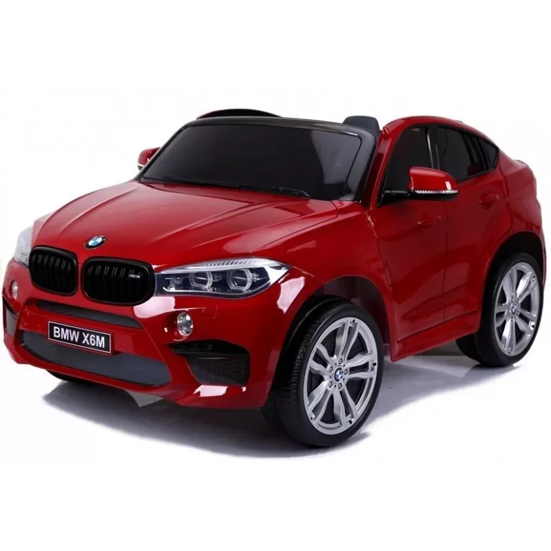 PETMEX baterijomis varomas automobilis New BMW X6M SUV LED šviesos MP3 raudonas lakuotas