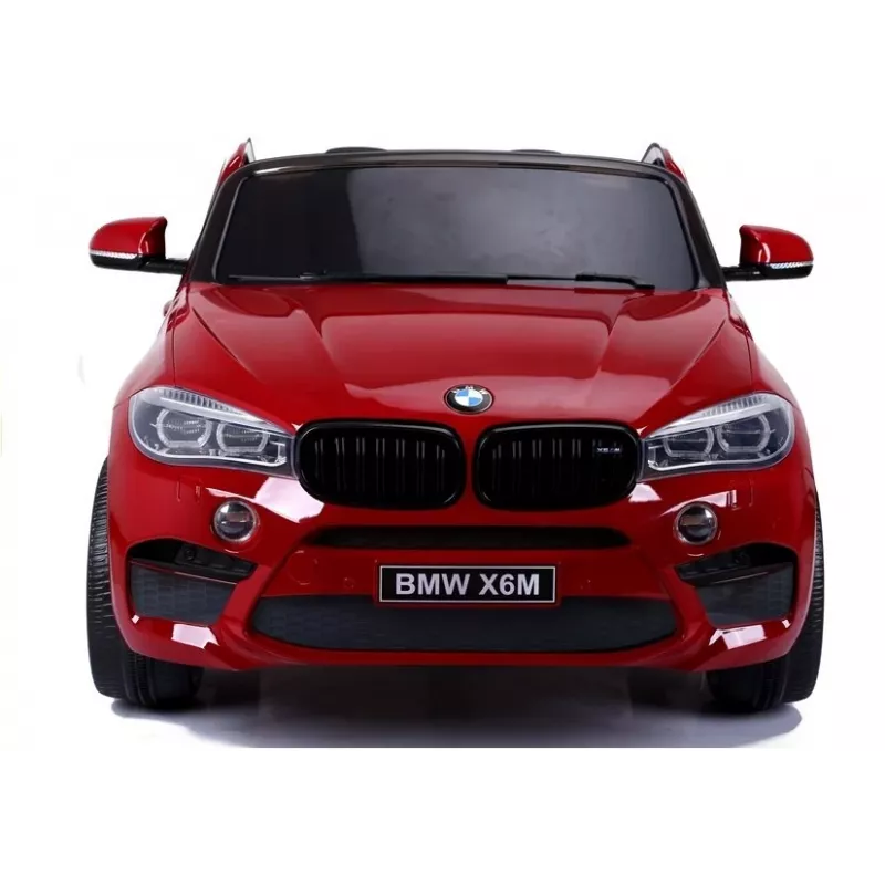PETMEX baterijomis varomas automobilis New BMW X6M SUV LED šviesos MP3 raudonas lakuotas