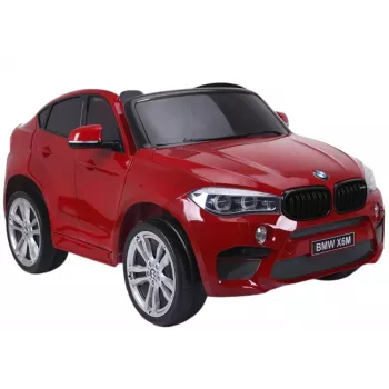 PETMEX baterijomis varomas automobilis New BMW X6M SUV LED šviesos MP3 raudonas lakuotas