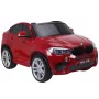PETMEX baterijomis varomas automobilis New BMW X6M SUV LED šviesos MP3 raudonas lakuotas