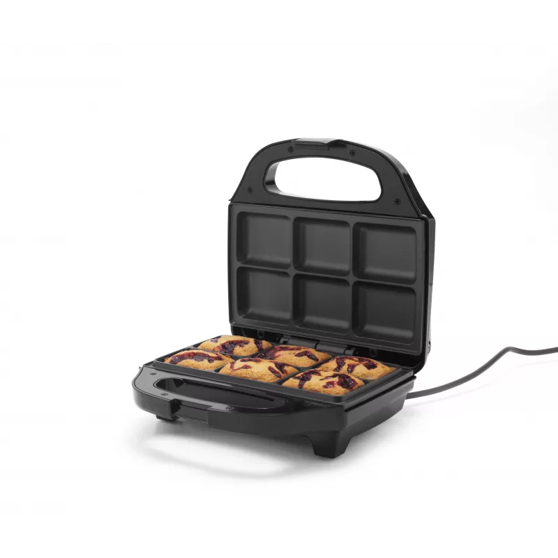 Petra PT5921DEKF kepimo aparatas – 7 mini pyragėliams/keksiukams/spurgoms, 700 W, nelipni danga, juodas
