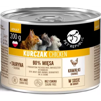 PETREPUBLIC Adult Chicken Chunks in Sauce šlapias kačių maistas – 10 x 200g
