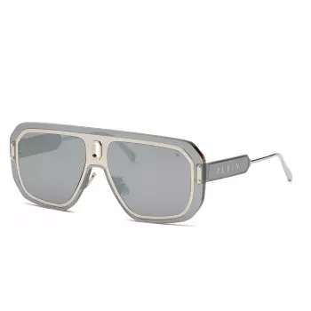 PHILIPP PLEIN MAN SPP050-99579X Akiniai Nuo Saulės Juodas Acetatas Pilki Lęšiai 57mm