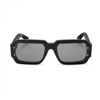PHILIPP PLEIN MAN SPP150-670703 Akiniai stačiakampiu juodu rėmeliu, pilkais lęšiais, 67/11/145 mm