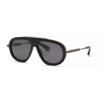 PHILIPP PLEIN MAN SPP151M570700 Akiniai Juodas Acetatas Pilki Lęšiai 57mm