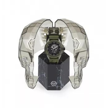 Philipp Plein Vyriškas Automatinis Skeleto Laikrodis PWUBA0423 44mm Juodas Silikonas