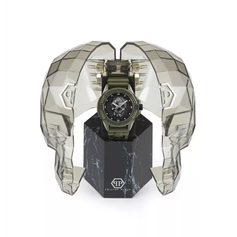 Philipp Plein Vyriškas Automatinis Skeleto Laikrodis PWUBA0423 44mm Juodas Silikonas