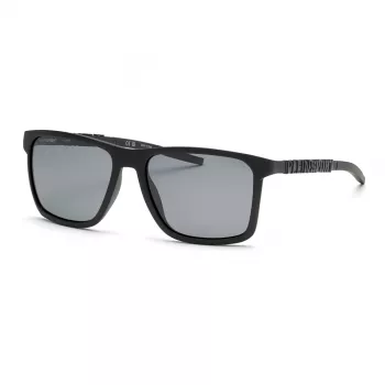 Philipp Plein Sport vyriški akiniai nuo saulės SSP013-58U28P - juodas acetato rėmelis, pilki poliarizuoti lęšiai, 58/17/145 mm