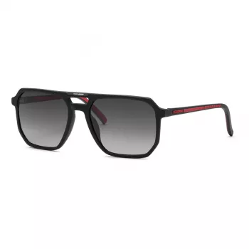 Philipp Plein Sport Vyriški Akiniai Nuo Saulės SSP032-580703 – Juodas Rėmelis, Pilki Lęšiai – 58/19/145 mm