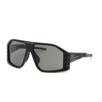 Philipp Plein Sport SSP002-610U28 Vyriški Akiniai nuo Saulės - Juodas Rėmas, Pilki Lęšiai 61/15/130 mm