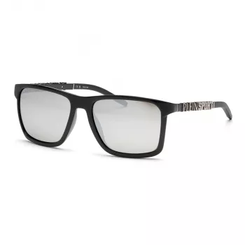 PHILIPP PLEIN SPORT SSP013-58Z42Z Vyriški Akiniai Nuo Saulės – Juodas Acetato Rėmelis, Pilki Polikarbonato Lęšiai, 58/17/145 mm