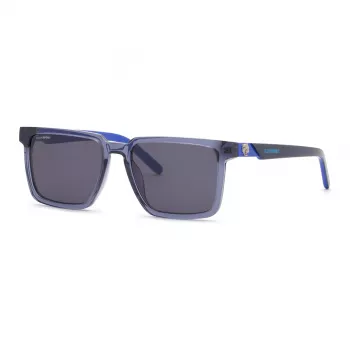 Philipp Plein Sport SSP034-5604AL Vyriški stačiakampiai akiniai nuo saulės – juodas rėmelis, pilki lęšiai 56/18/145 mm