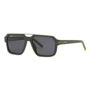 Philipp Plein Sport SSP036-57NVNP Vyriški stačiakampiai akiniai nuo saulės tamsiai mėlyni pilkai dūminiai 57/17/150 mm
