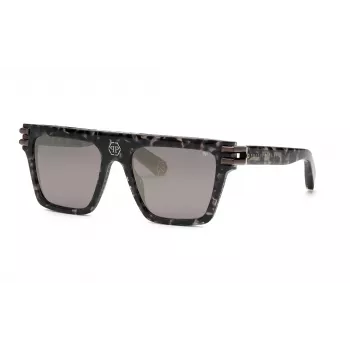Philipp Plein SPP108V56721X Unisex Akiniai Juodi/Pilki 56/19/145 mm