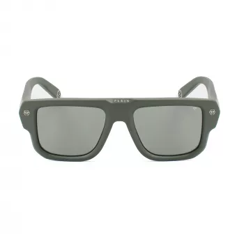 Philipp Plein SPP179-550Z29 Vyriški Akiniai nuo Saulės Juodas Acetato Rėmas Pilki Polikarbonato Lęšiai 55/18/145 mm