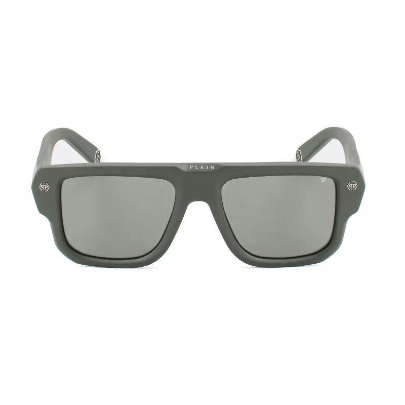 Philipp Plein SPP179-550Z29 Vyriški Akiniai nuo Saulės Juodas Acetato Rėmas Pilki Polikarbonato Lęšiai 55/18/145 mm