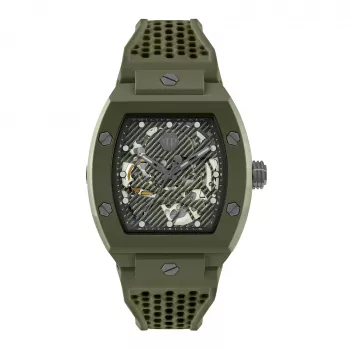 Philipp Plein The $kull vyriškas laikrodis PWVBA0223 44mm nerūdijantis plienas kvarcinis juodas ciferblatas silikoninis dirželis