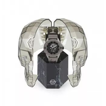 Philipp Plein The Skeleton vyriškas laikrodis PWUBA0323 44mm juodas IP nerūdijantis plienas silikonas