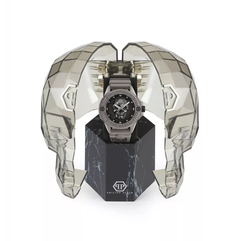 Philipp Plein The Skeleton vyriškas laikrodis PWUBA0323 44mm juodas IP nerūdijantis plienas silikonas